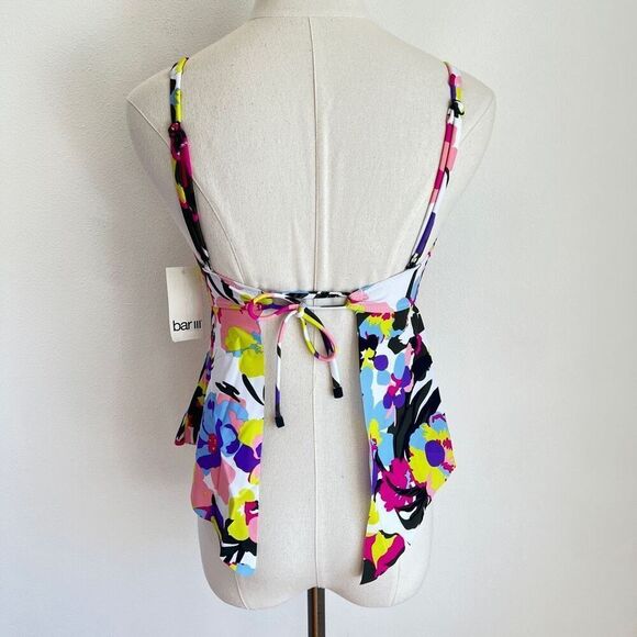 Bar III Paradise Garden Tankini Top Floral Print Size Small - Picture 9 of 12
